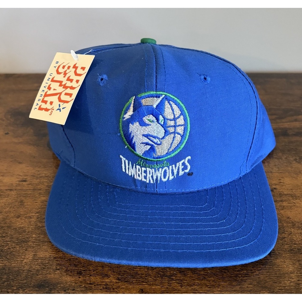 Vintage Minnesota Timberwolves Pro Star Hat Snapback Brand New w/ Tags Blue - Picture 1 of 12